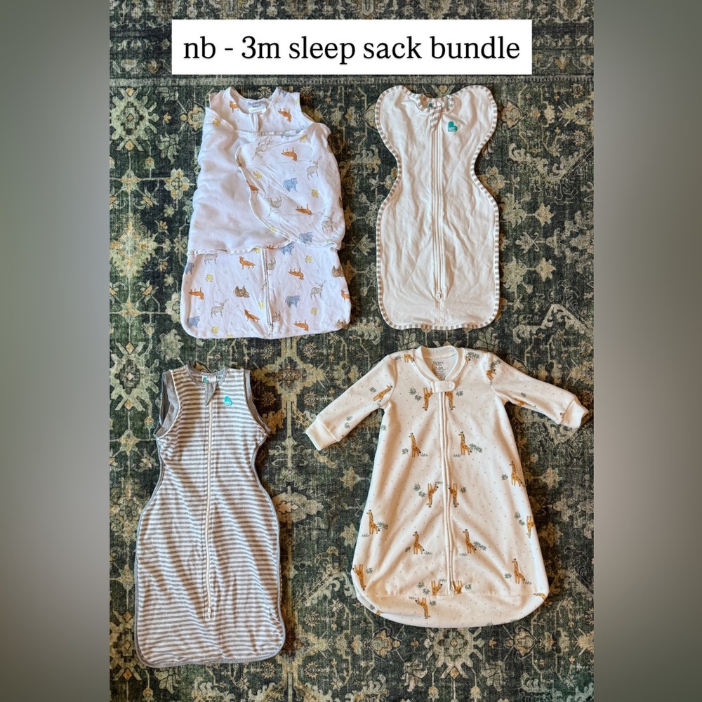 NB-3M | Sleep Sack Bundle | HALO Swaddle + Love to Dream + Carter’s Giraffe